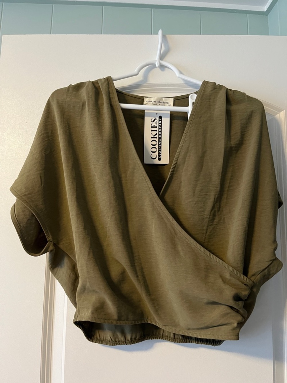 Cookies Clothing Olive Green Wrap Crop Top